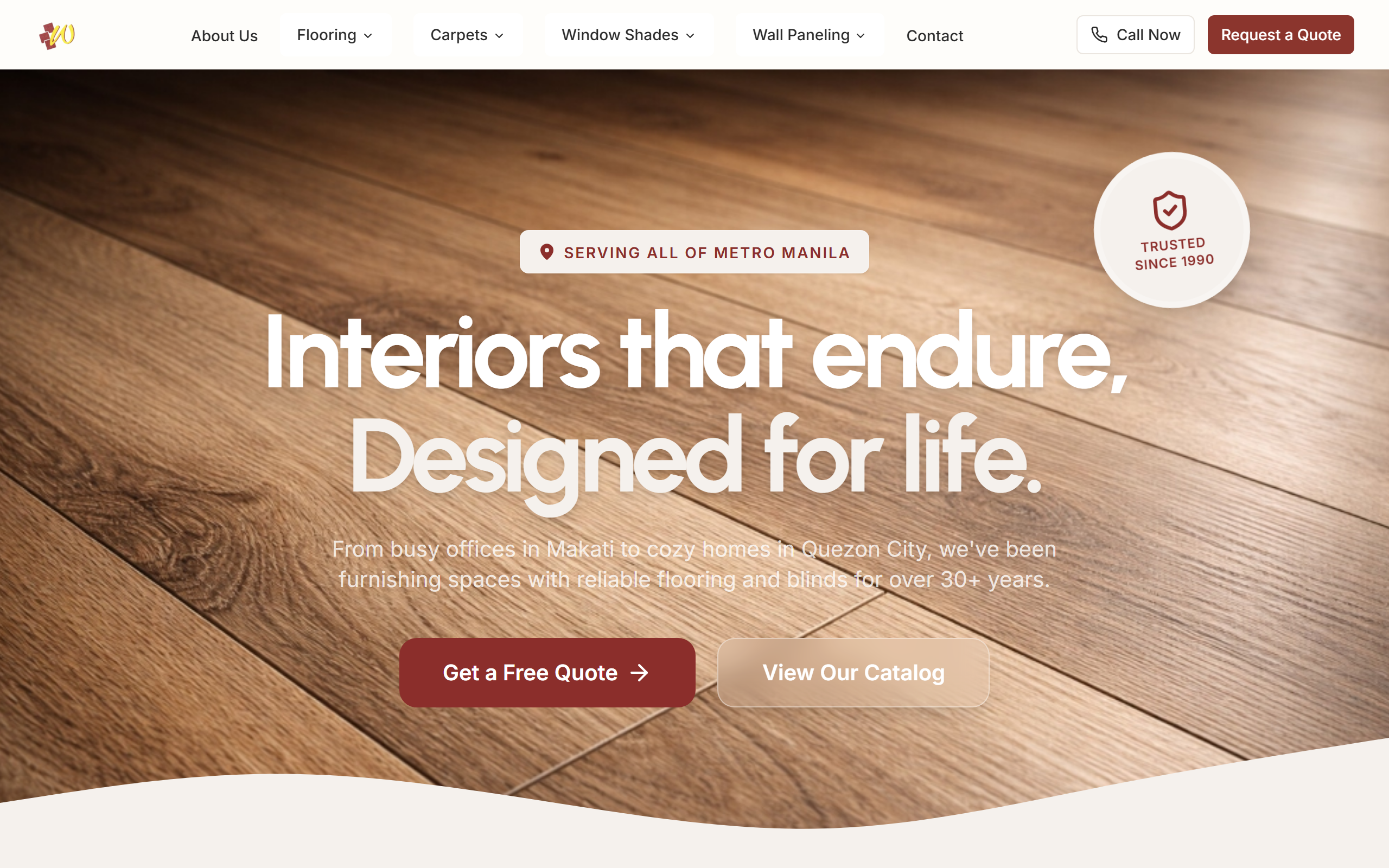 The rebuilt JS Wallmatrix website, organised around search-driven product and location pages.